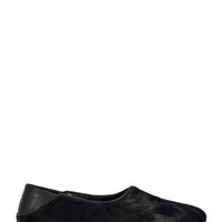 « Velours » — Ballerines en Cuir Texturé, Noir