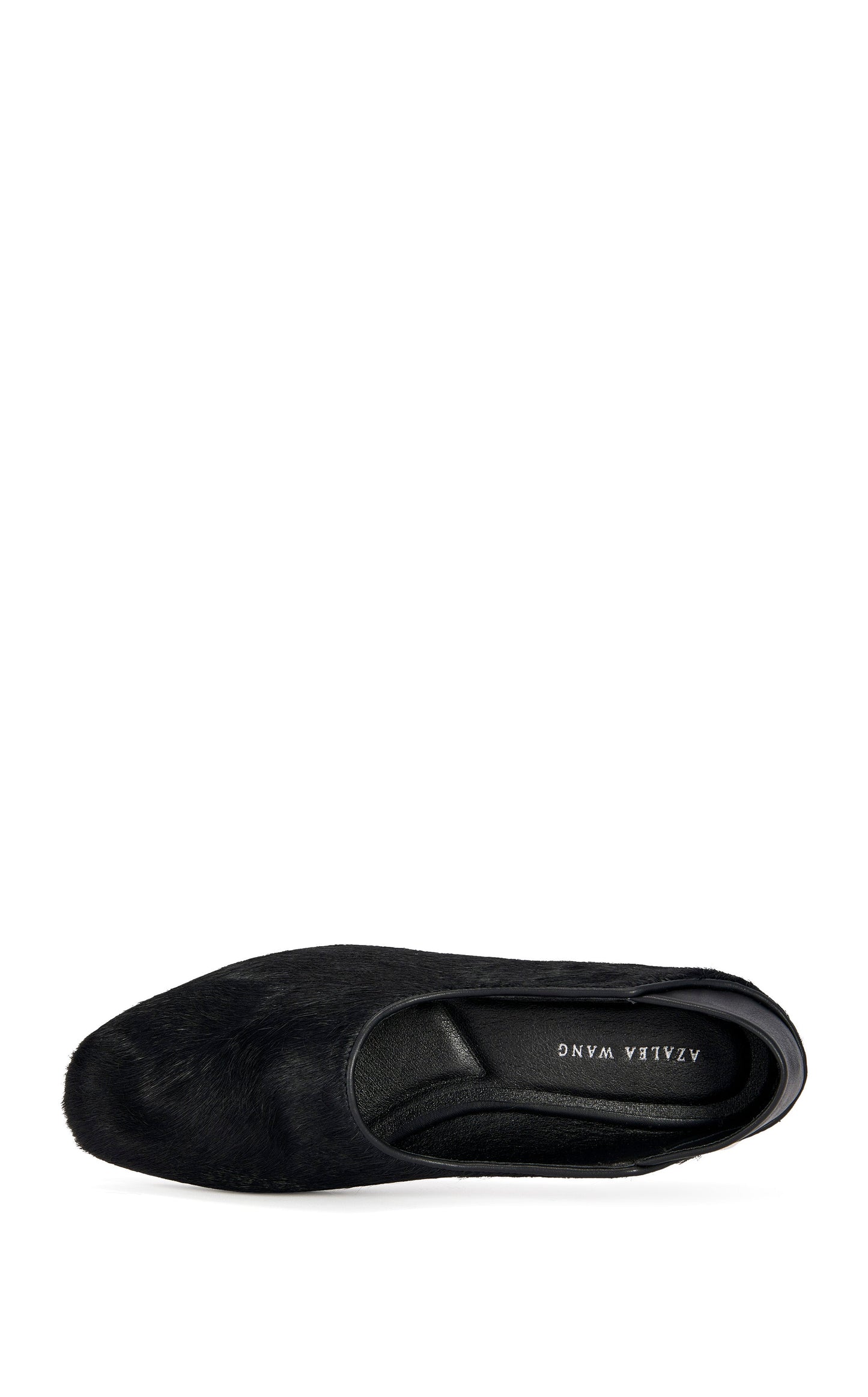 « Velours » — Ballerines en Cuir Texturé, Noir