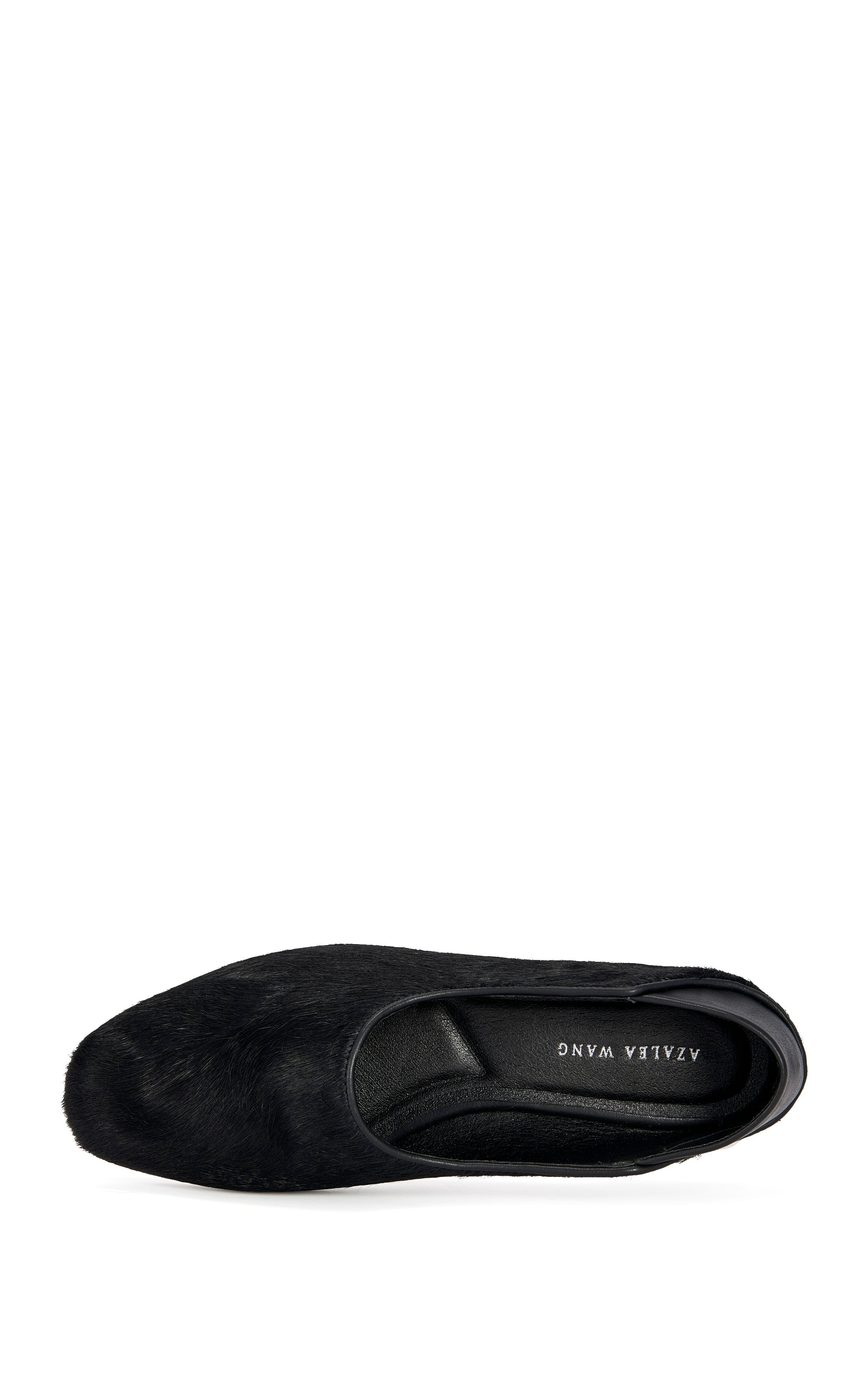 « Velours » — Ballerines en Cuir Texturé, Noir
