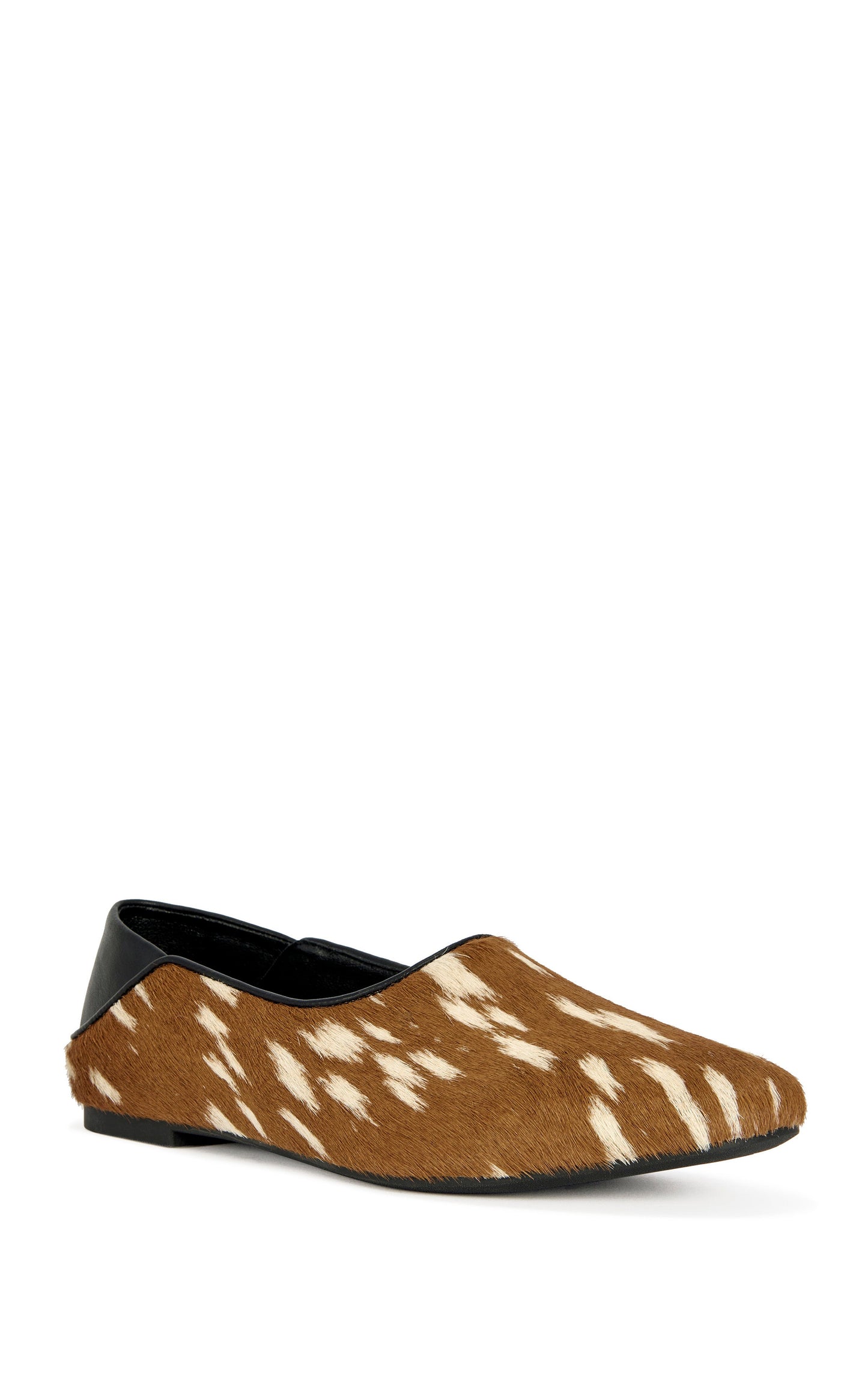 « Velours » — Ballerines en Cuir Texturé, Daim