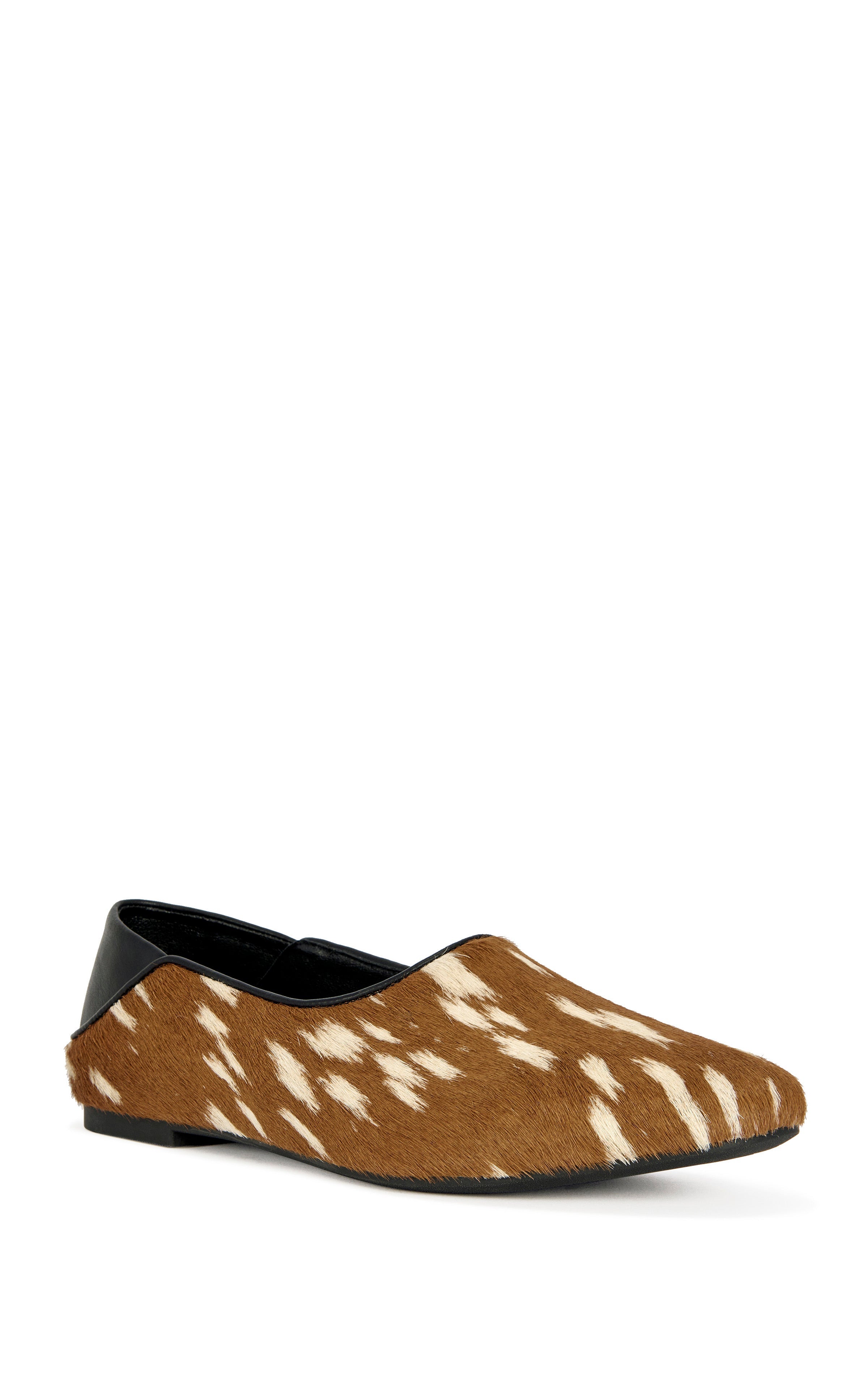 « Velours » — Ballerines en Cuir Texturé, Daim