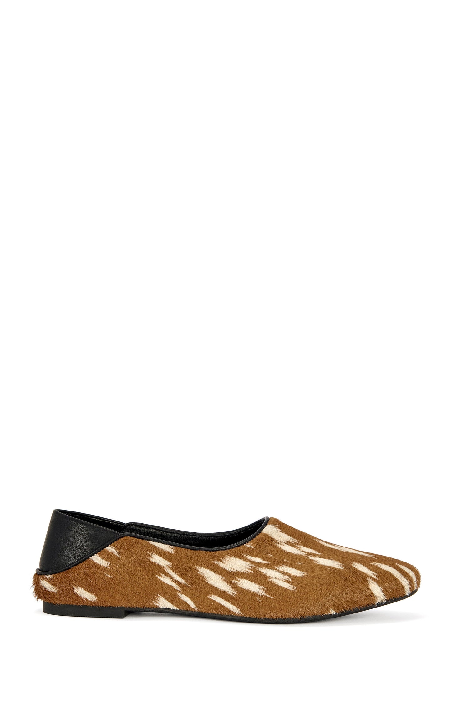 « Velours » — Ballerines en Cuir Texturé, Daim