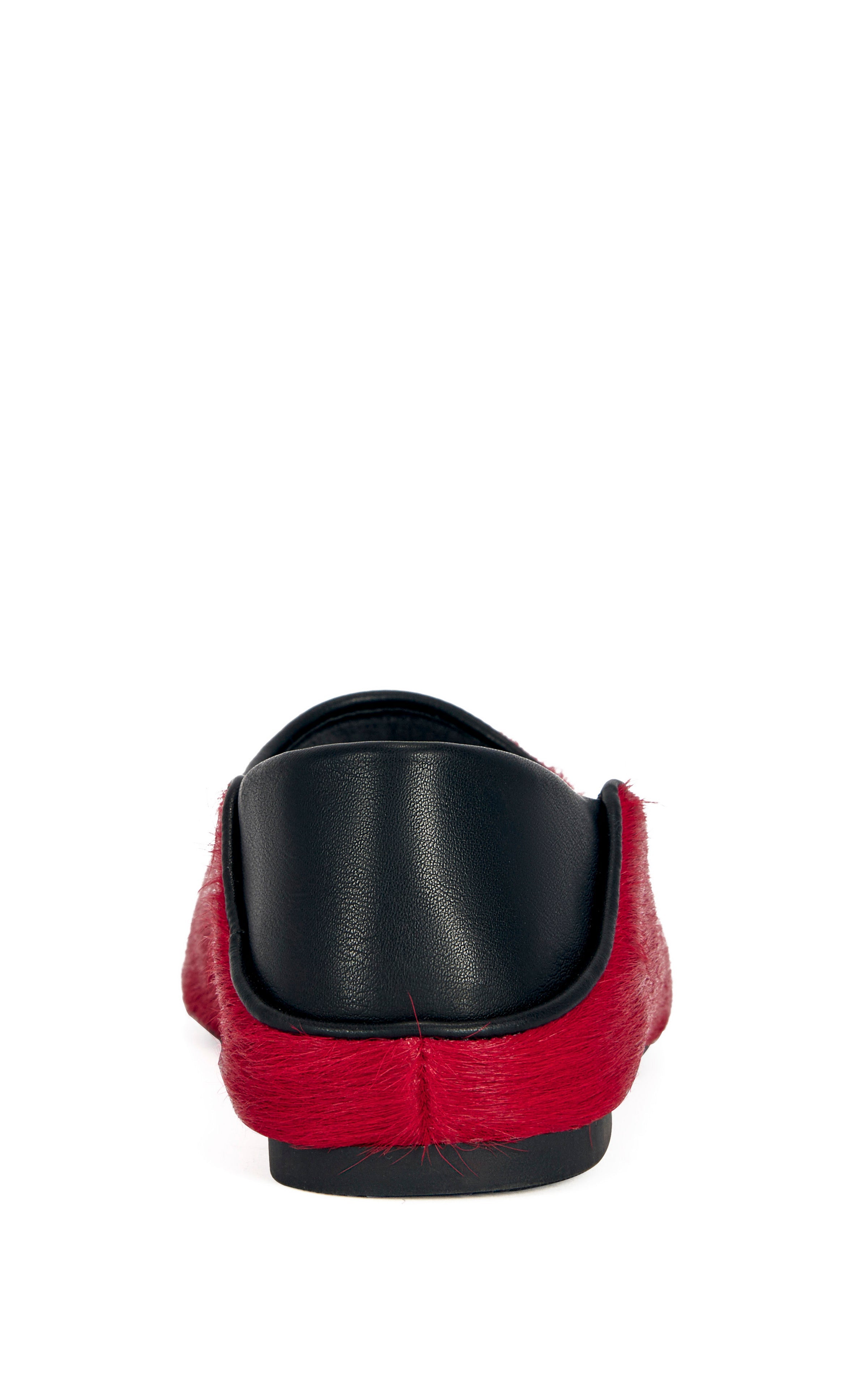 « Velours » — Ballerines en Cuir Texturé, Rouge