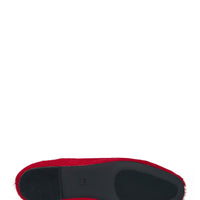 « Velours » — Ballerines en Cuir Texturé, Rouge