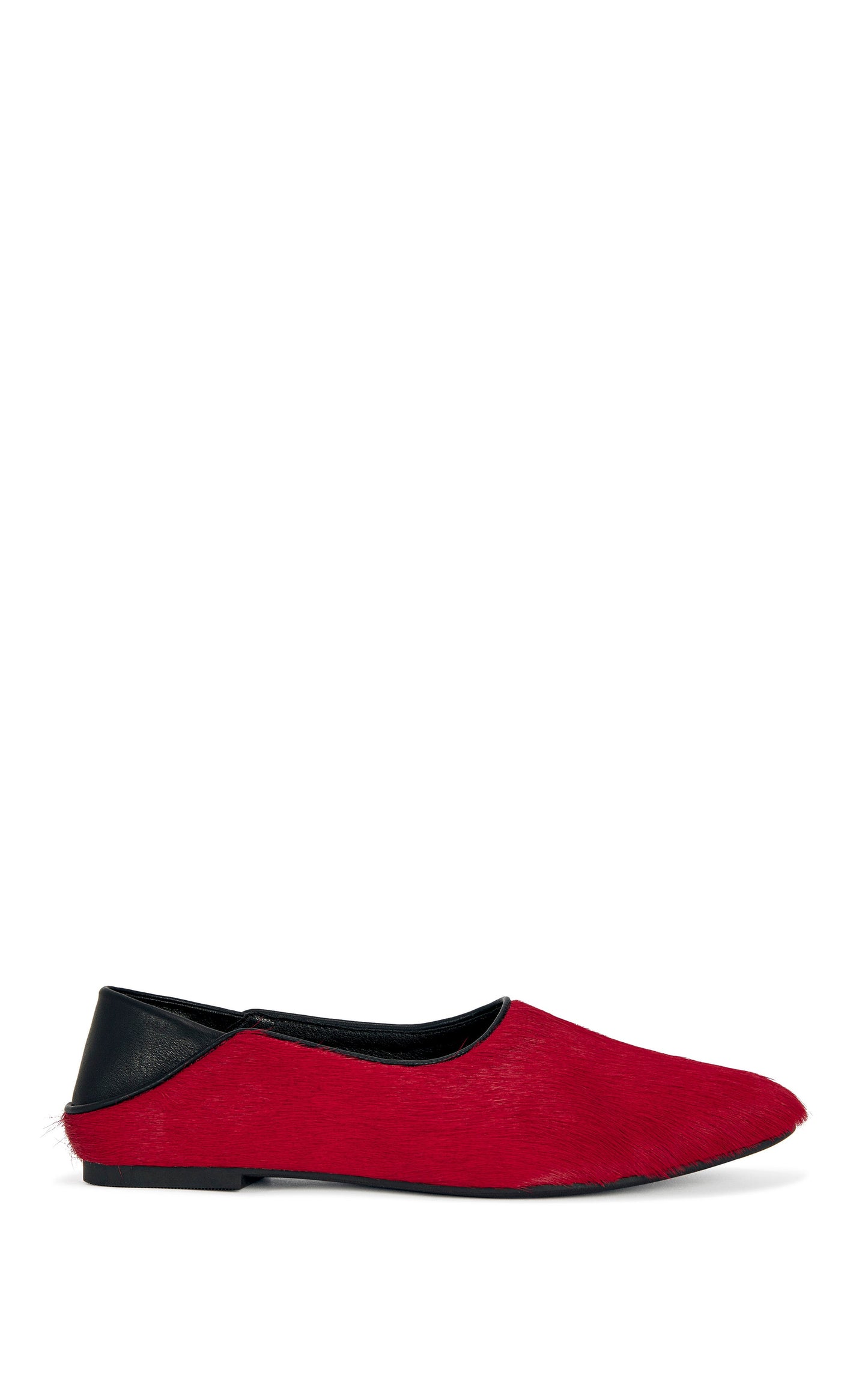 « Velours » — Ballerines en Cuir Texturé, Rouge