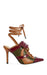 « Nomade » — Escarpins Stiletto à Liens, Olive Multicolore
