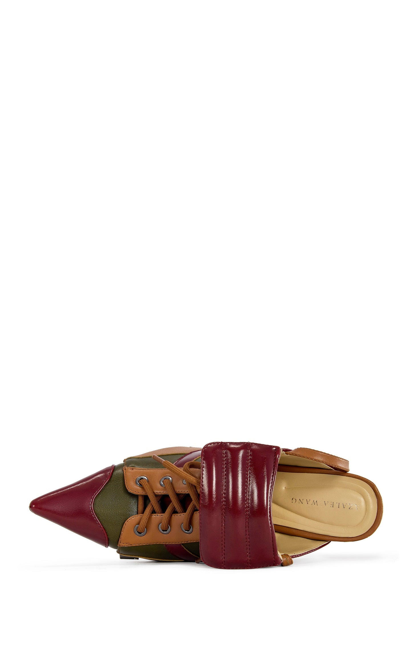 « Nomade » — Escarpins Stiletto à Liens, Olive Multicolore
