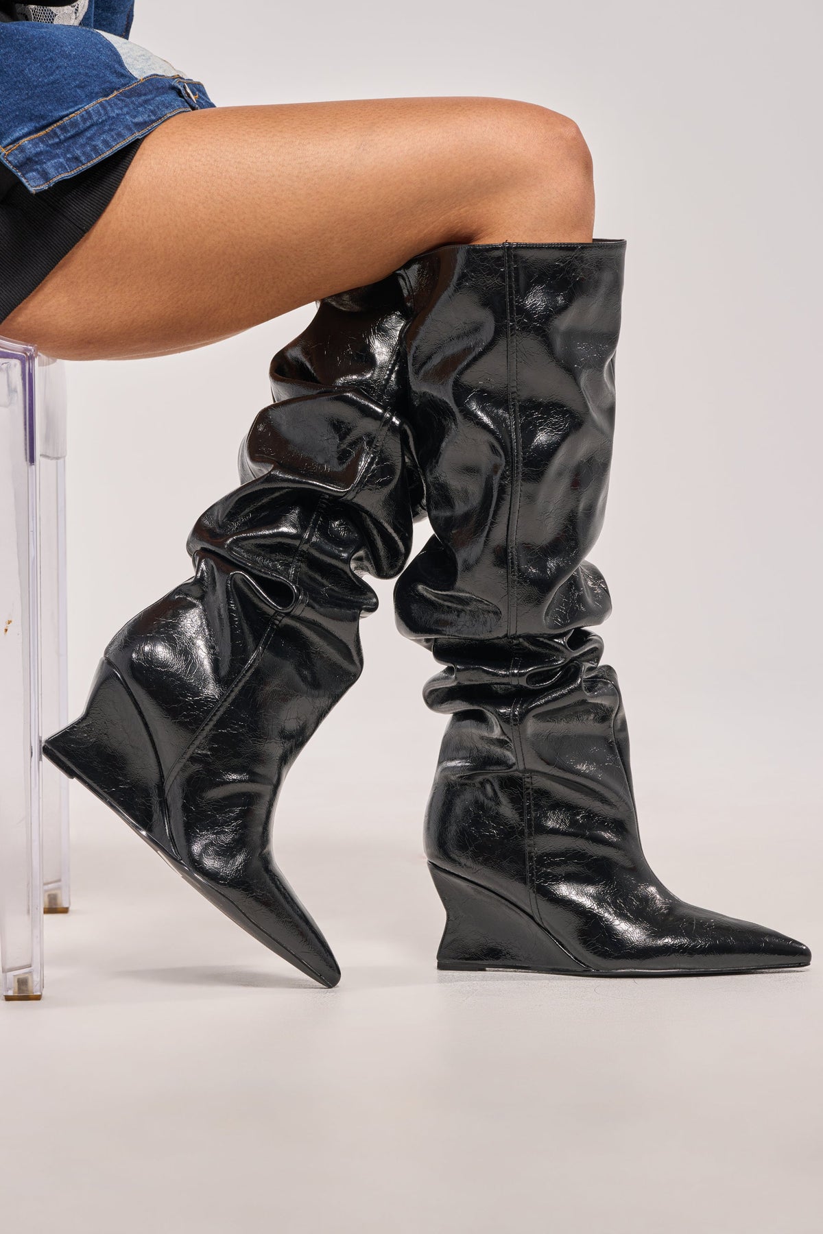 « Cognac » — Bottes compensées, Noir