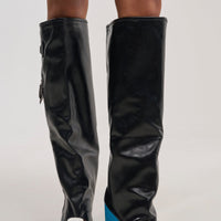 « Satin » — Bottes à talon bloc, Noir