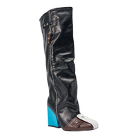« Satin » — Bottes à talon bloc, Noir