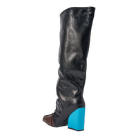 « Satin » — Bottes à talon bloc, Noir