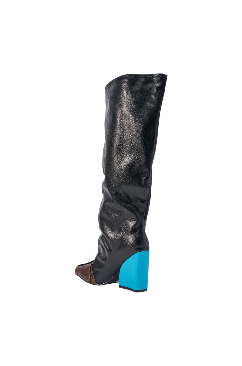 « Satin » — Bottes à talon bloc, Noir
