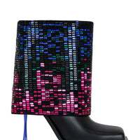 « Disco » — Bottines Stiletto à Strass, Noir Multicolore