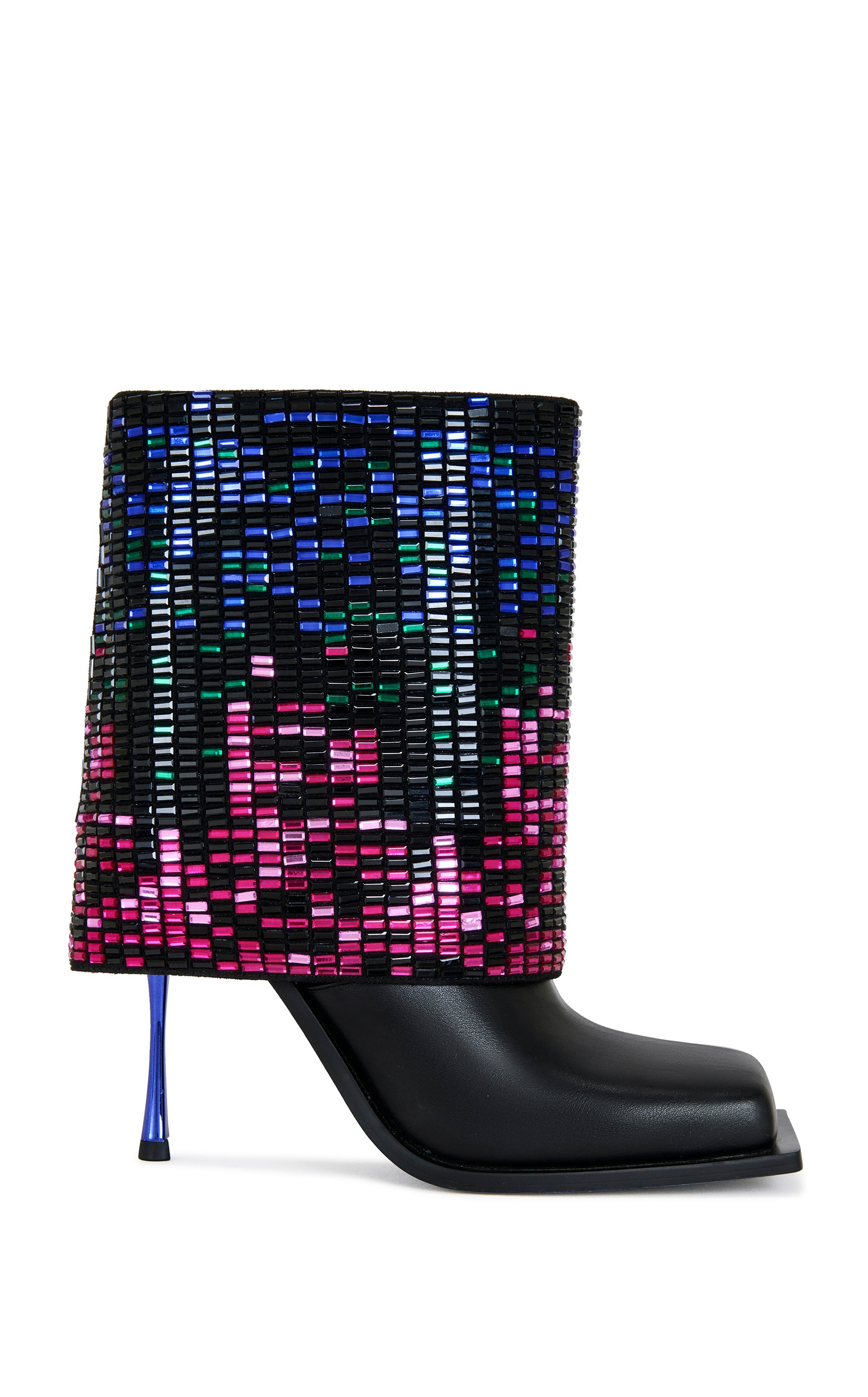 « Disco » — Bottines Stiletto à Strass, Noir Multicolore