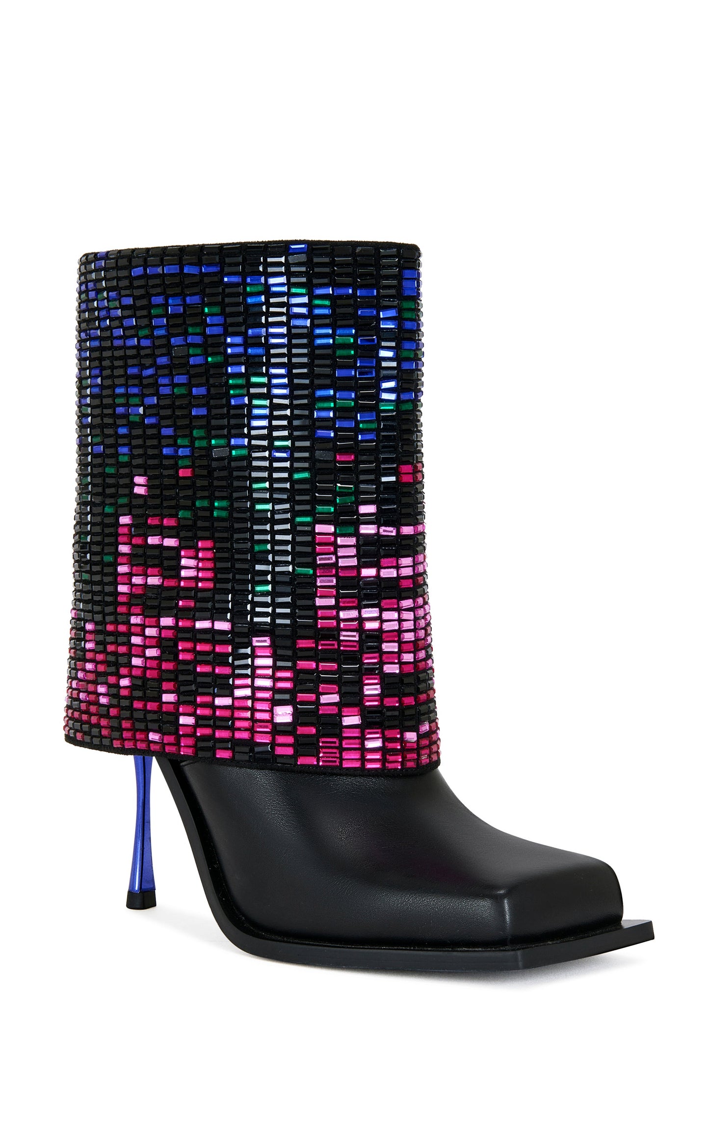 « Disco » — Bottines Stiletto à Strass, Noir Multicolore