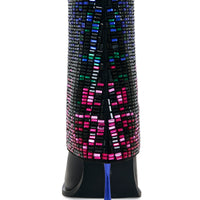 « Disco » — Bottines Stiletto à Strass, Noir Multicolore