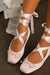 Ballerines Arianna à nœud avec liens cheville – Rose