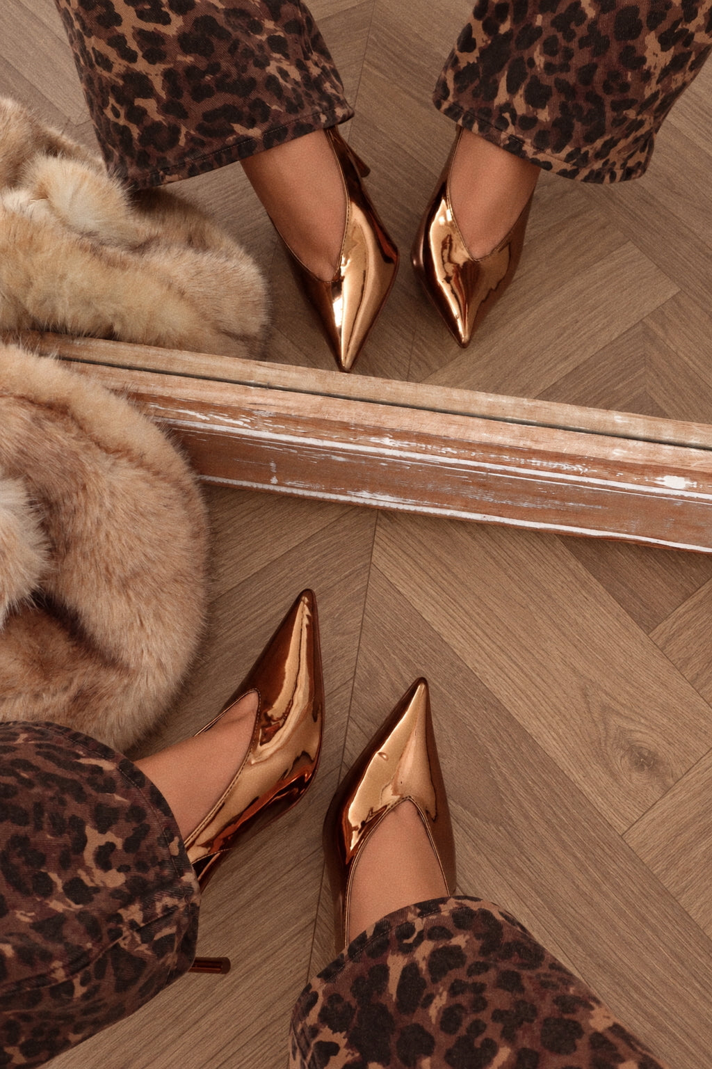 « Lueur Bronze » — Escarpins Slingback à Bout Pointu, Bronze