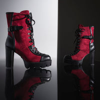 « Vénus » — Bottines à talon bloc, Bordeaux