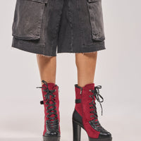 « Vénus » — Bottines à talon bloc, Bordeaux