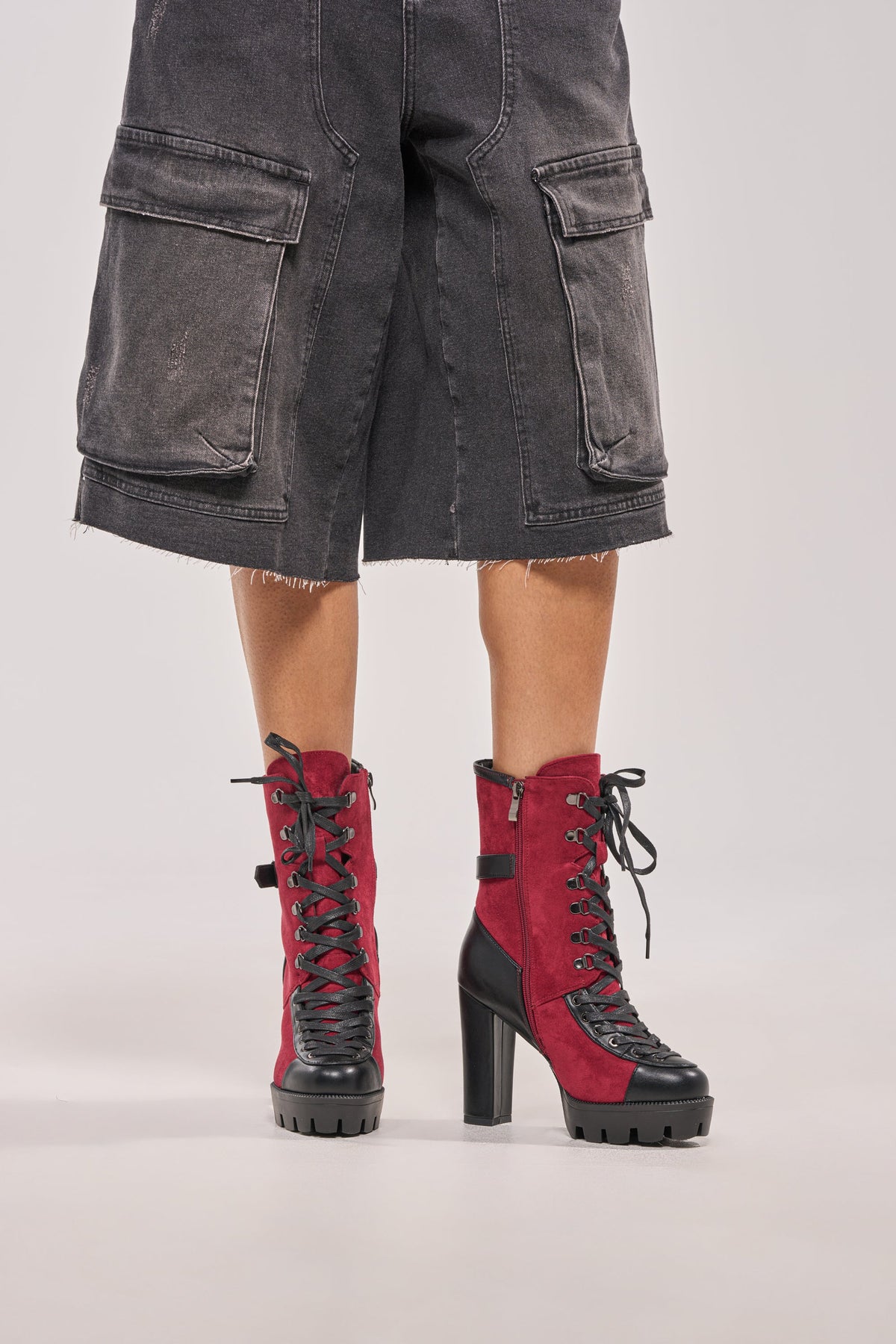 « Vénus » — Bottines à talon bloc, Bordeaux