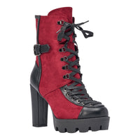 « Vénus » — Bottines à talon bloc, Bordeaux