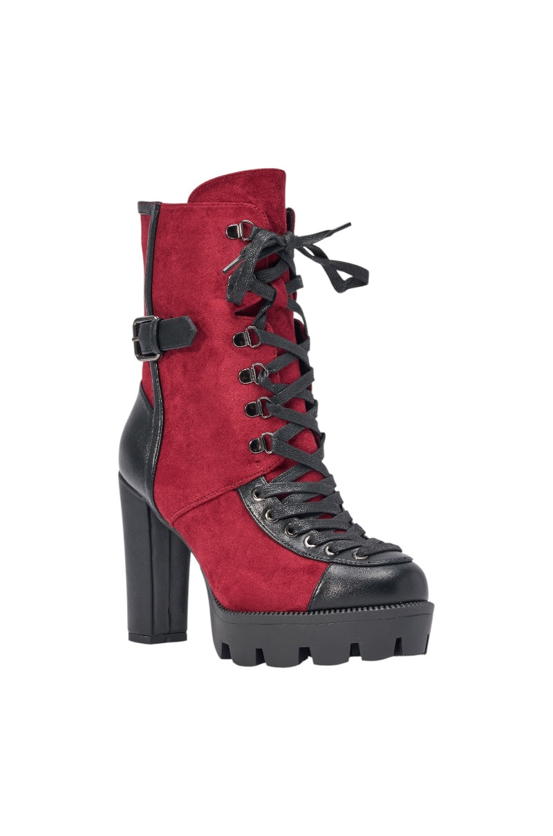« Vénus » — Bottines à talon bloc, Bordeaux