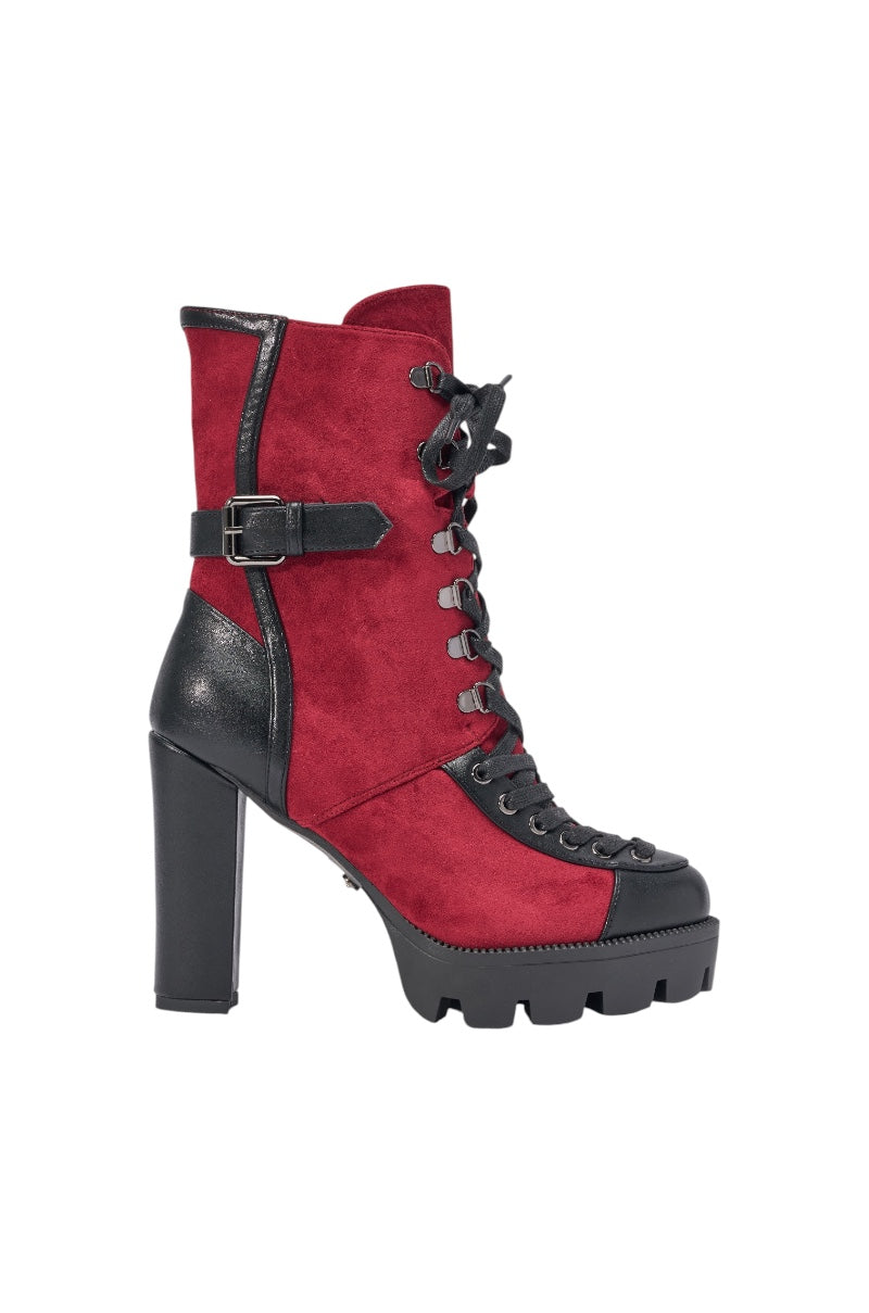 « Vénus » — Bottines à talon bloc, Bordeaux