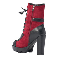 « Vénus » — Bottines à talon bloc, Bordeaux