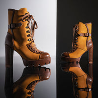 « Orage » — Bottines à talon bloc, Camel