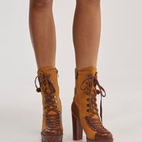 « Orage » — Bottines à talon bloc, Camel
