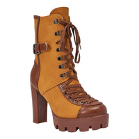 « Orage » — Bottines à talon bloc, Camel