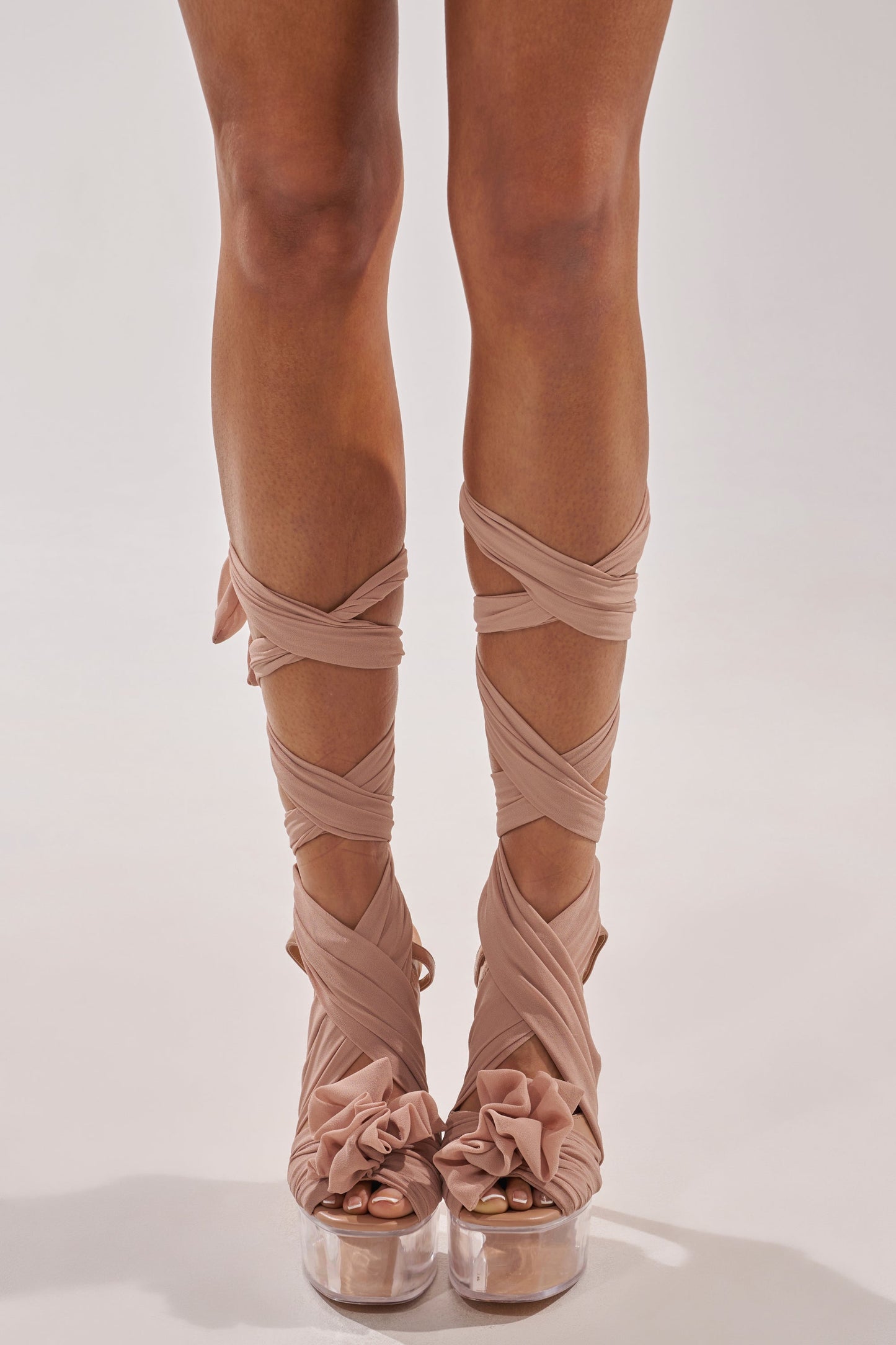 « Nymphe » sandales stiletto plateforme nude
