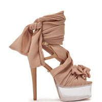 « Nymphe » sandales stiletto plateforme nude