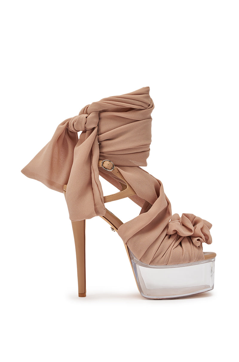 « Nymphe » sandales stiletto plateforme nude