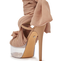 « Nymphe » sandales stiletto plateforme nude