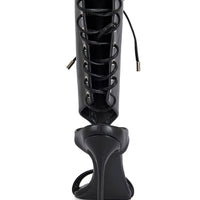 « Nocturne » — Sandales Stiletto à Laçage Haut, Noir