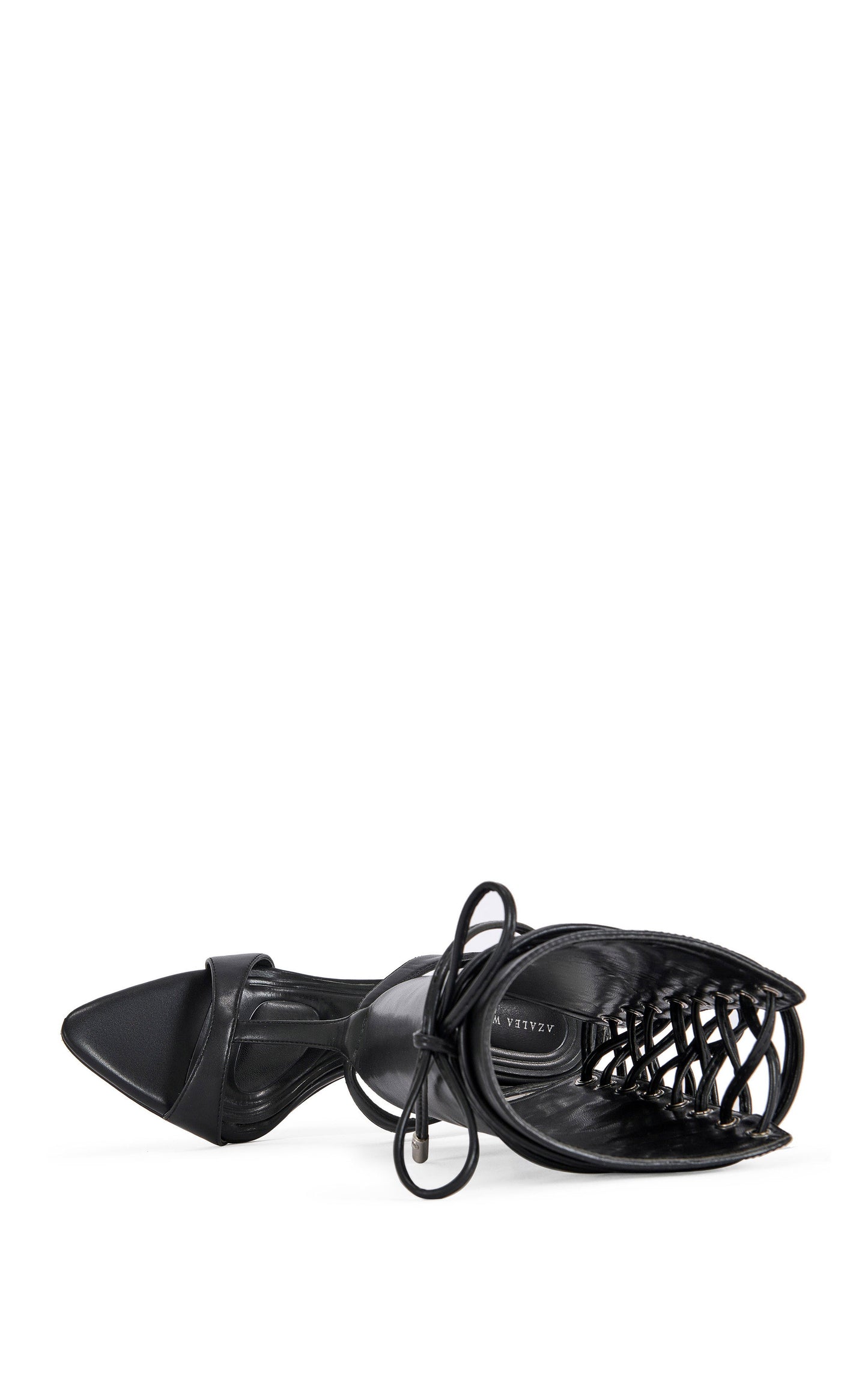 « Nocturne » — Sandales Stiletto à Laçage Haut, Noir