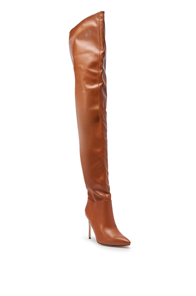 « Caramel » — Cuissardes à talon stiletto, Rouille