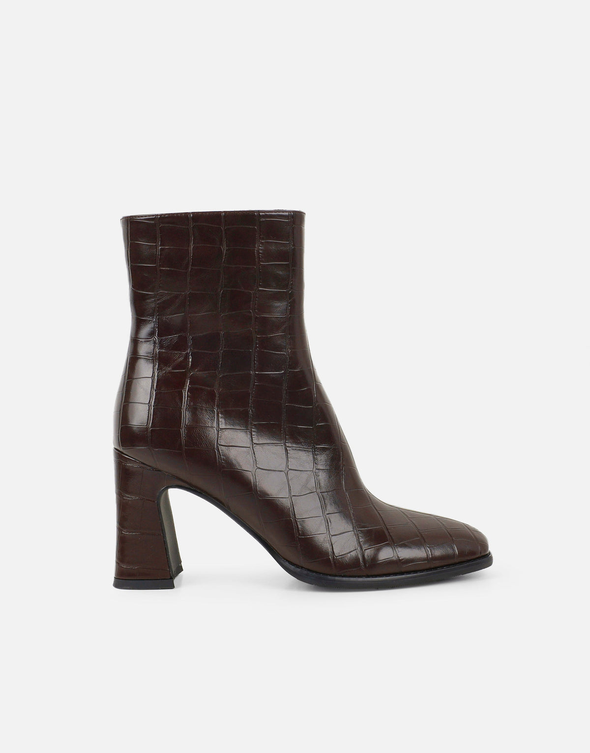 «Allure croco» — bottes à talon, marron