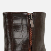 «Allure croco» — bottes à talon, marron