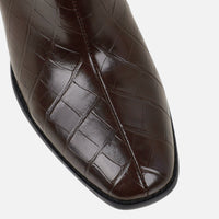 «Allure croco» — bottes à talon, marron