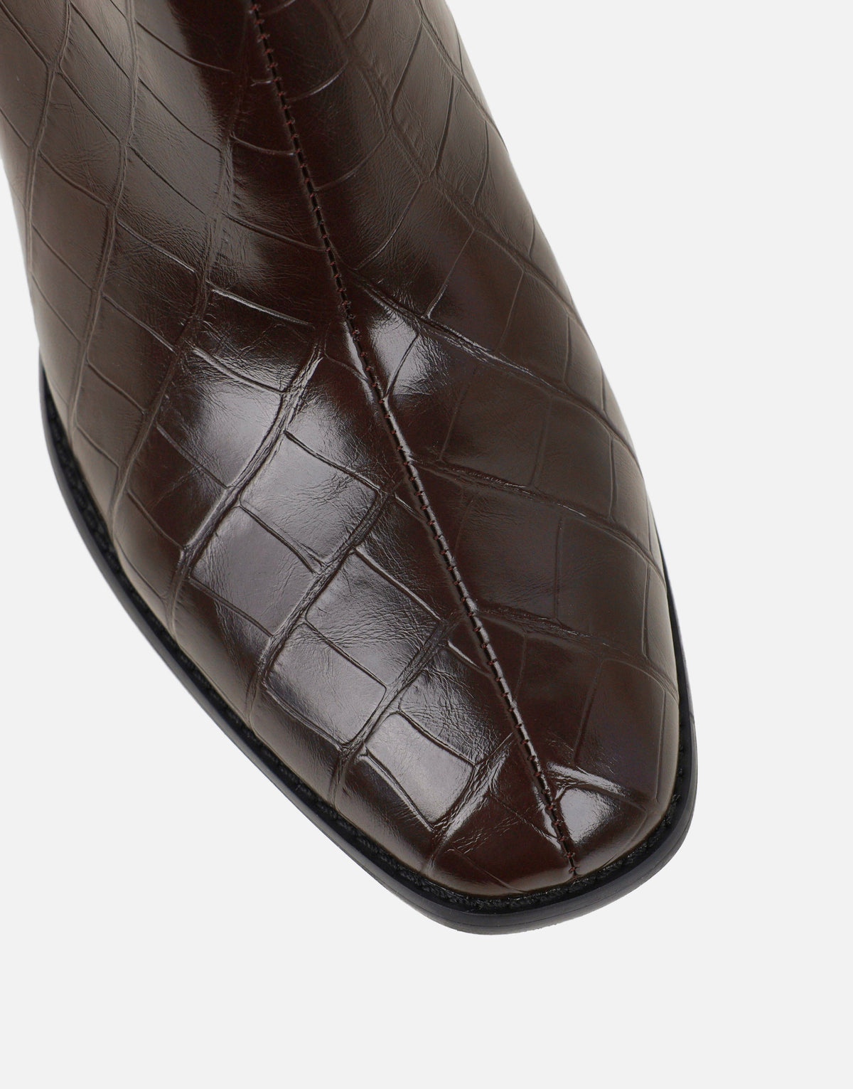 «Allure croco» — bottes à talon, marron