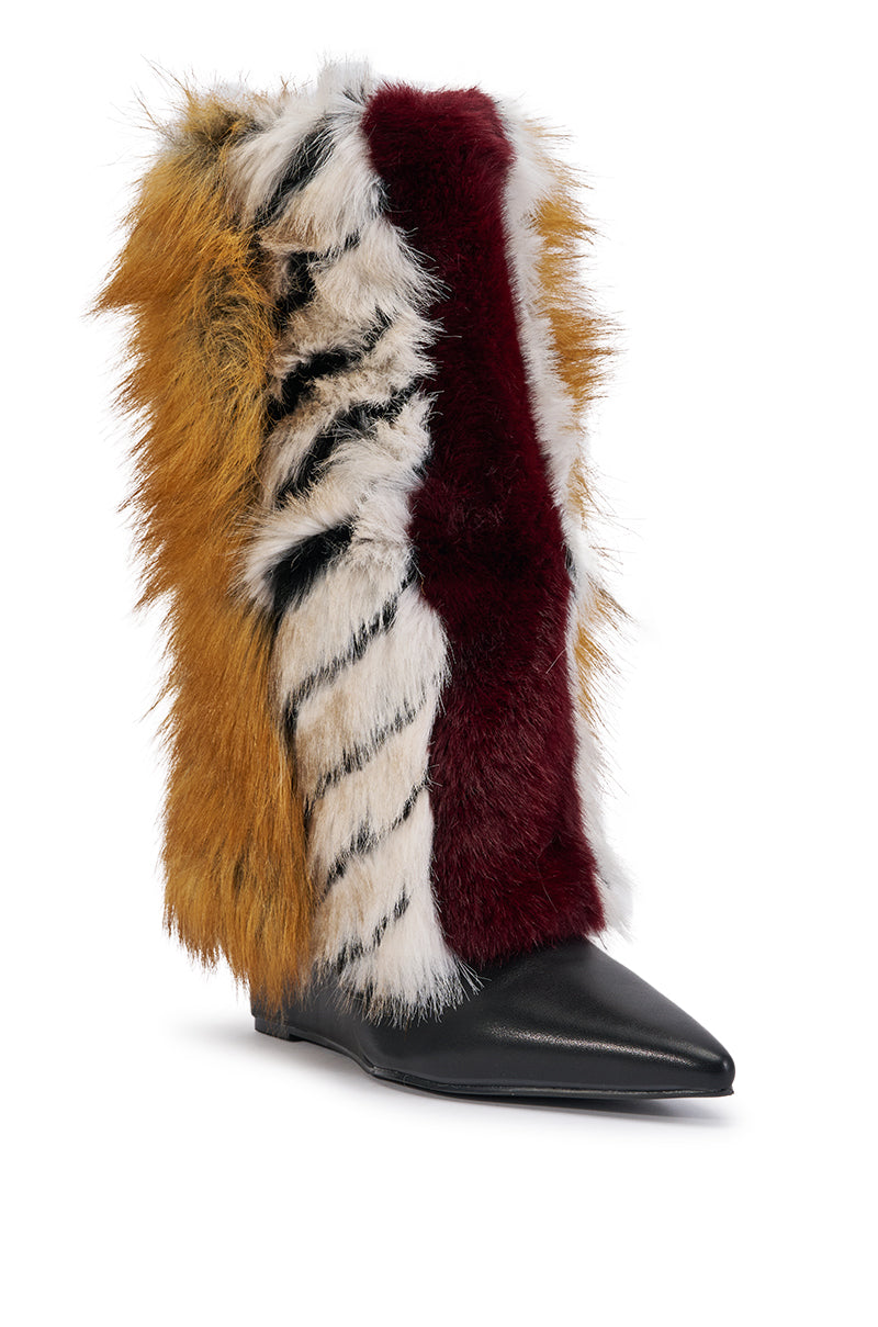 « Chimère » — Bottines compensées, Bordeaux