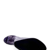 « Éclipse » — Bottes Hautes à Talon Sculptural, Violet Noir