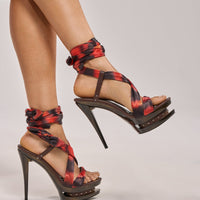 AZALEA WANG CARMEN TIGER PRINT PLATFORM STILETTO SANDAL