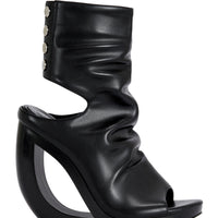 « Orbite » — Sandales Bottines à Semelle Compensée, Noir