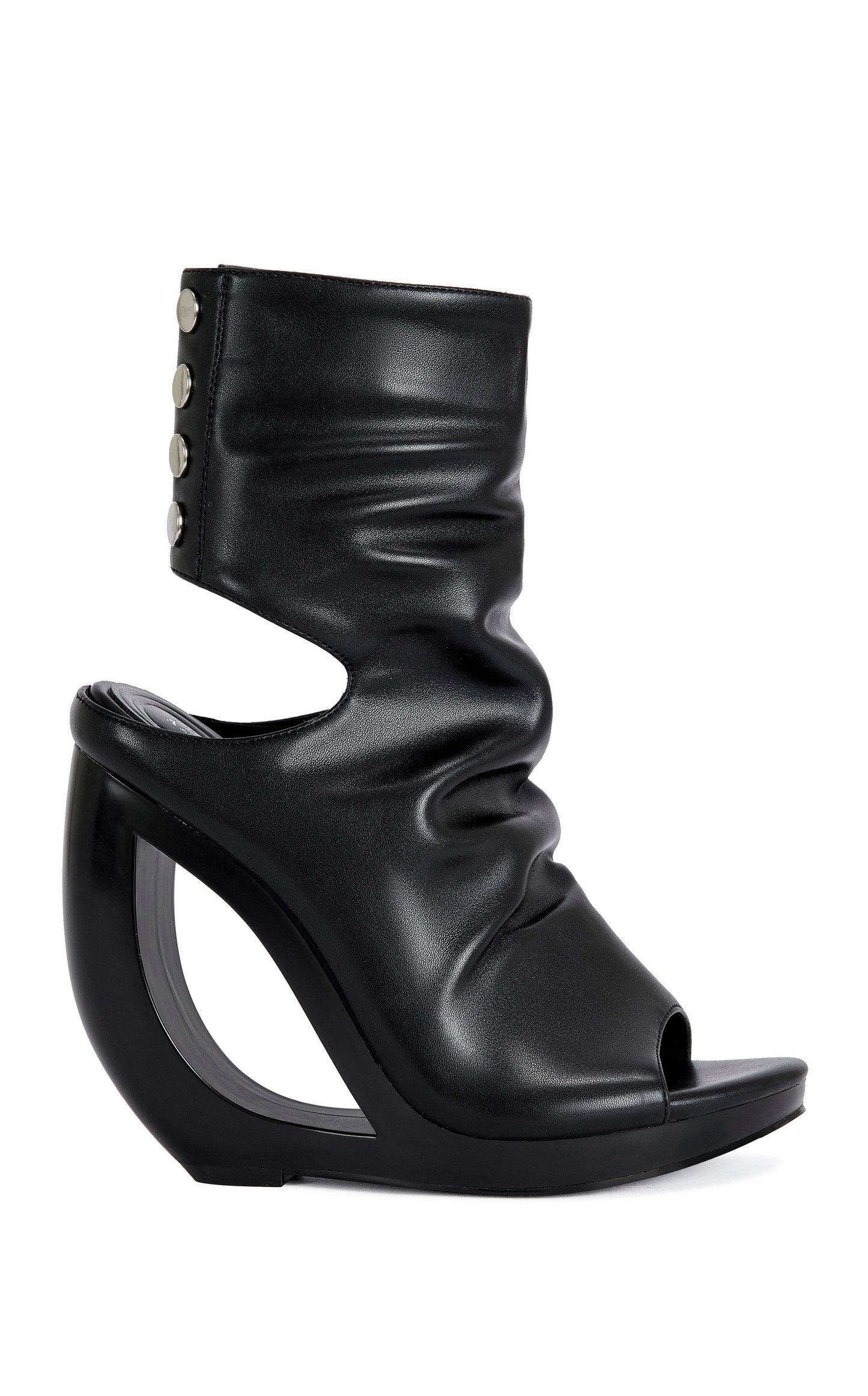 « Orbite » — Sandales Bottines à Semelle Compensée, Noir