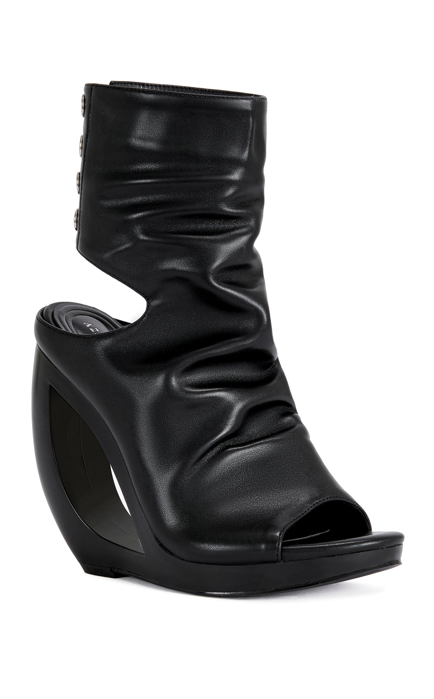 « Orbite » — Sandales Bottines à Semelle Compensée, Noir