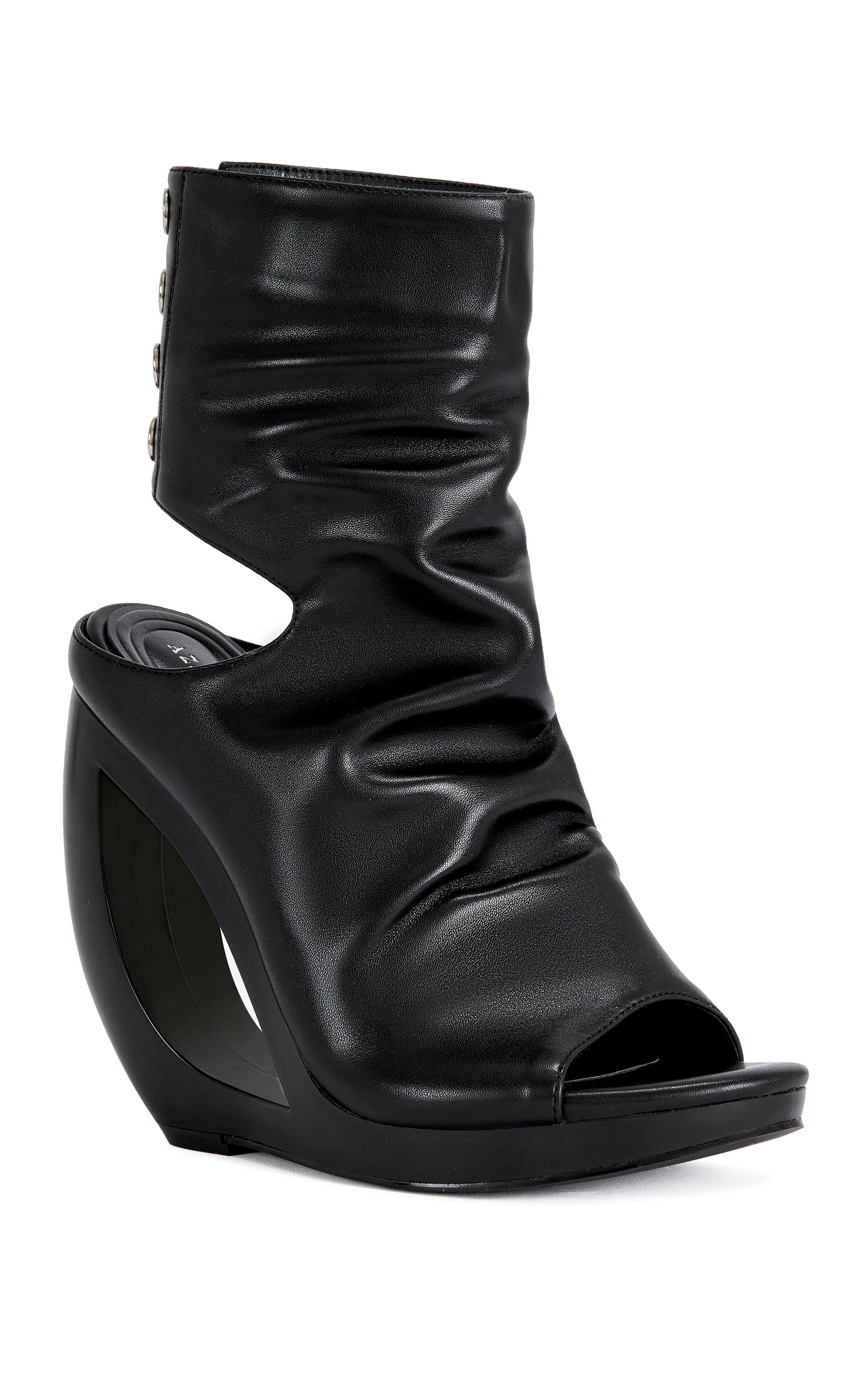 « Orbite » — Sandales Bottines à Semelle Compensée, Noir